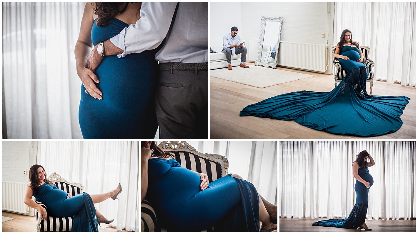 Luxe zwangerschapsreportage in de studio