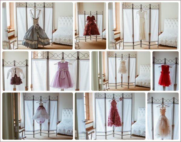 welke prinsessenjurken hangen klaar in de studio?